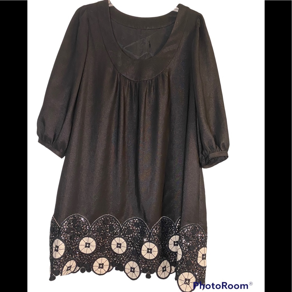 Donna Morgan Knee Length Black Dress